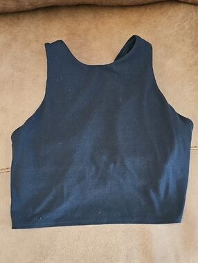 Athleta Black High-Neck Crop Tank